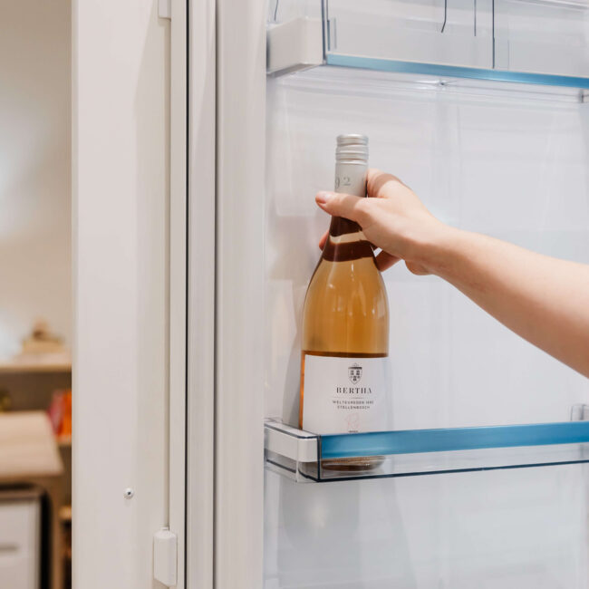 Bertha wine in the fridge